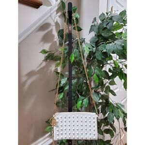 Traci Lynn White Women's Studded Crossbody Shoulder Stylish Purse
